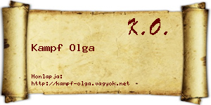 Kampf Olga névjegykártya
